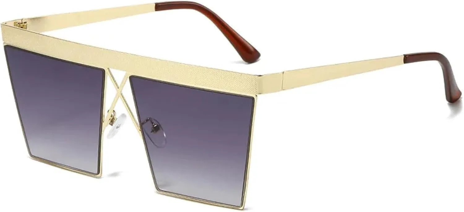 Vintage Siamese Sunglasses Men Women Alloy Rimless Oversized Sunglasses Retro Glasses Shades