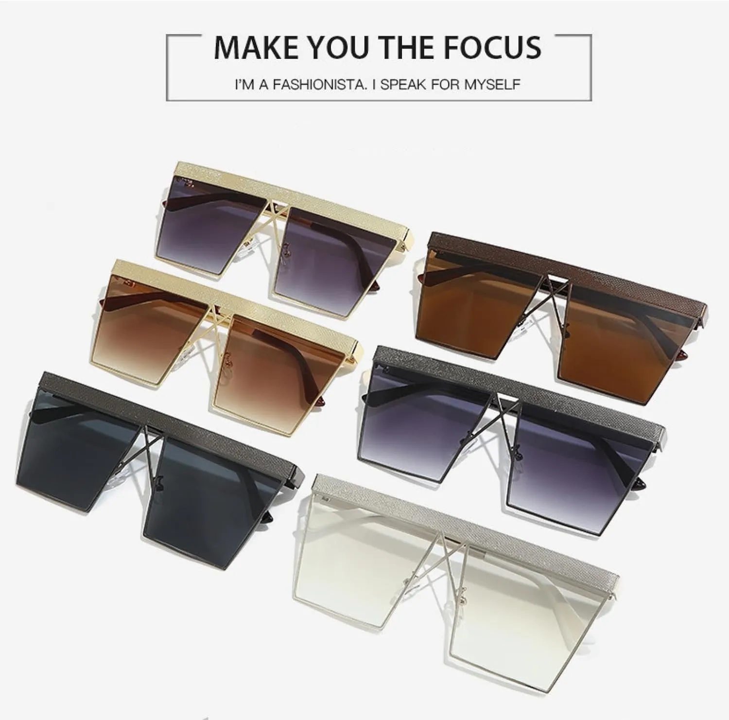 Vintage Siamese Sunglasses Men Women Alloy Rimless Oversized Sunglasses Retro Glasses Shades