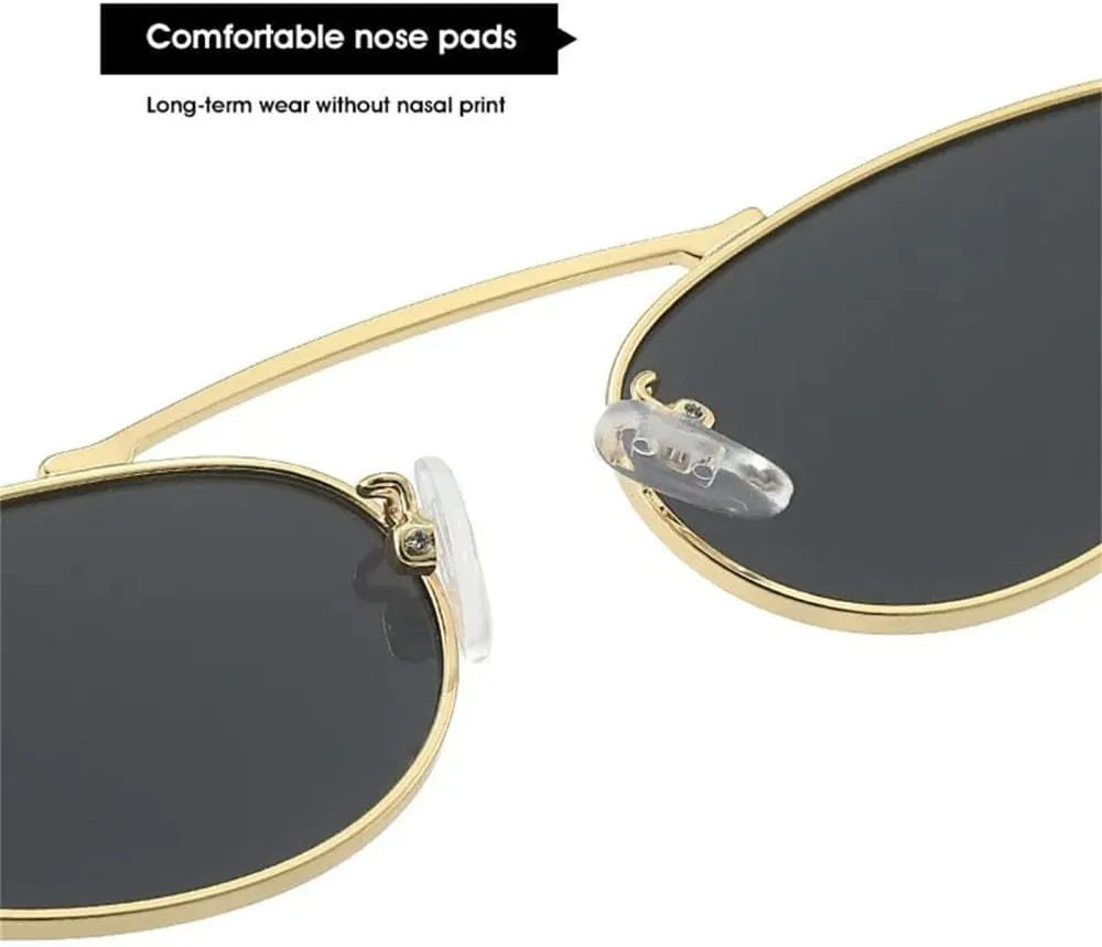 Vintage Small Cat Eye Sunglasses Women Oval Punk Sun Glasses Female Metal Frame Eyewear Shades