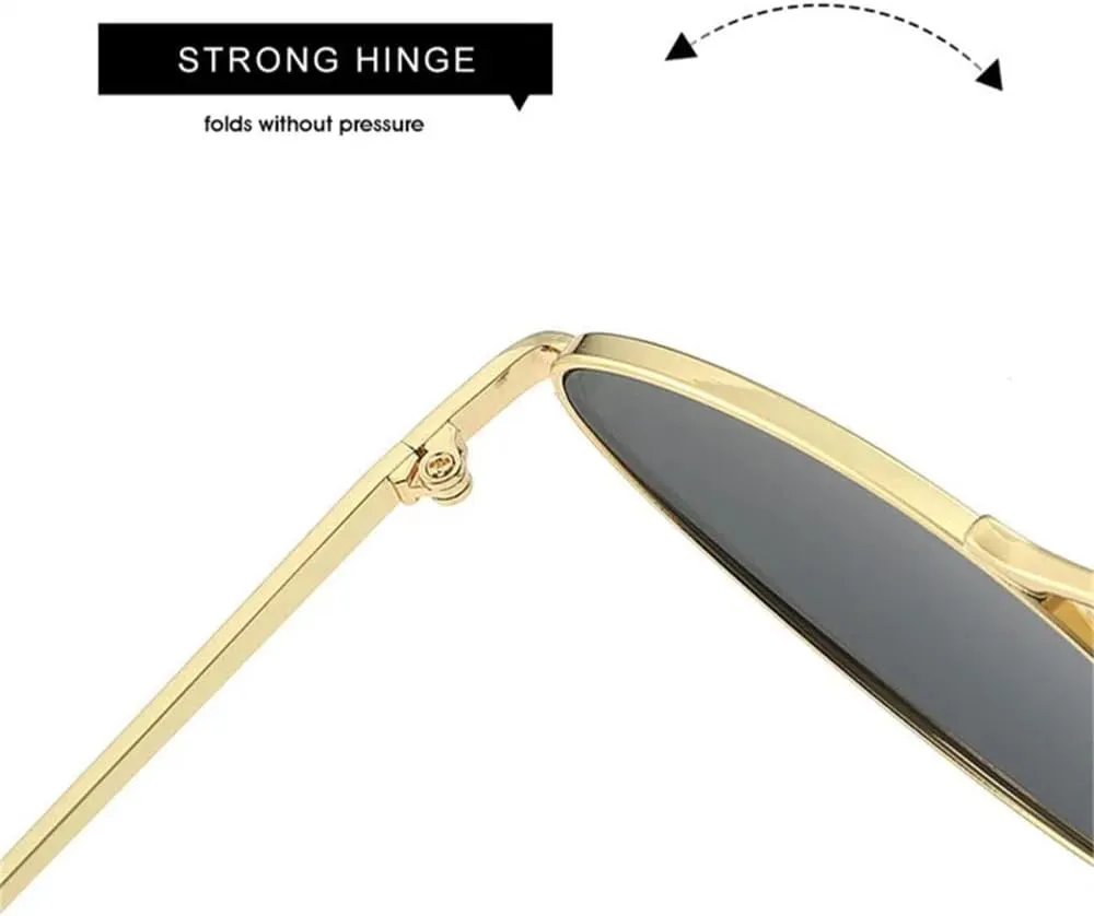 Vintage Small Cat Eye Sunglasses Women Oval Punk Sun Glasses Female Metal Frame Eyewear Shades