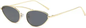 Vintage Small Cat Eye Sunglasses Women Oval Punk Sun Glasses Female Metal Frame Eyewear Shades