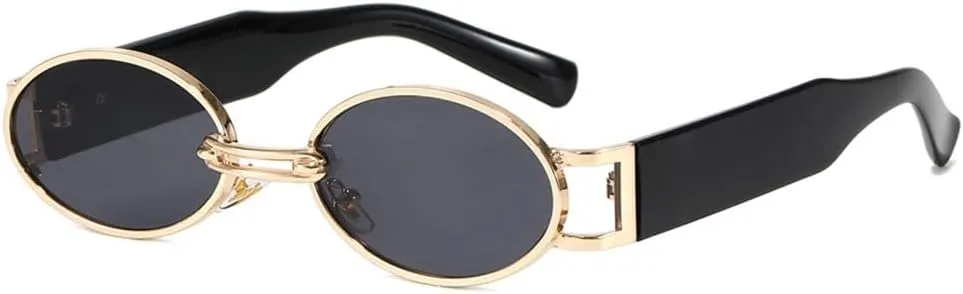 Vintage Small Oval Punk Sunglasses Women Men Steampunk Metal Frame Sun Glasses Shades For Beach Eyeglasses