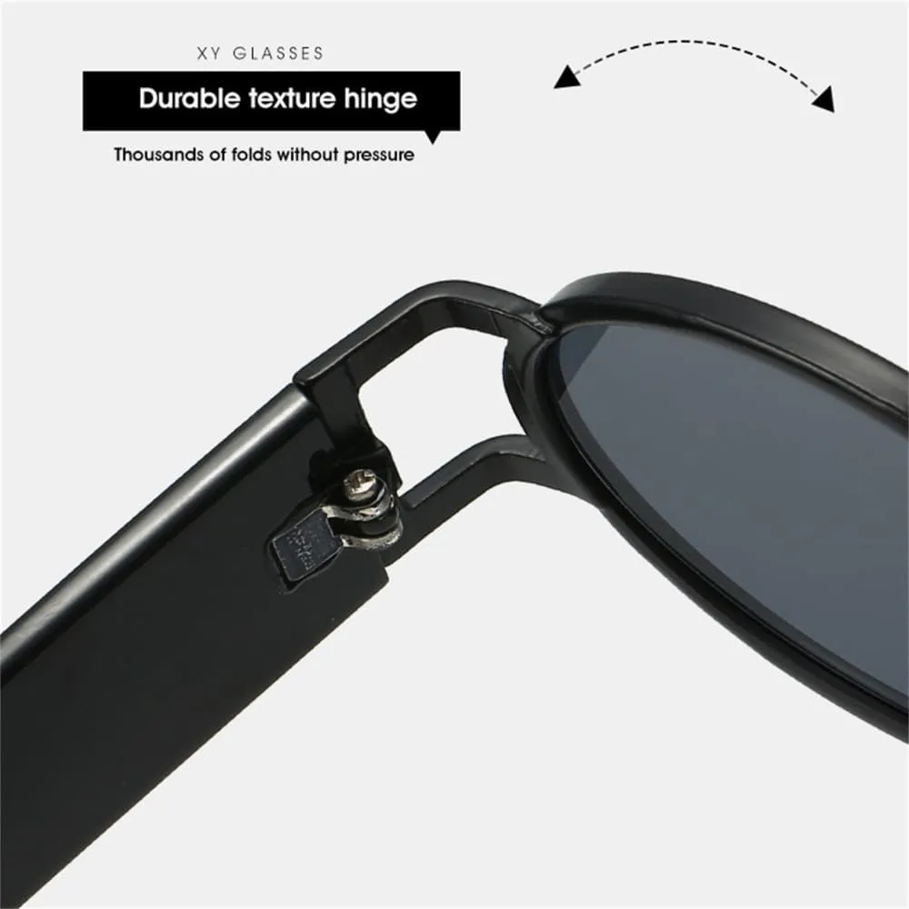Vintage Small Oval Punk Sunglasses Women Men Steampunk Metal Frame Sun Glasses Shades For Beach Eyeglasses