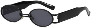Vintage Small Oval Punk Sunglasses Women Men Steampunk Metal Frame Sun Glasses Shades For Beach Eyeglasses(C3)
