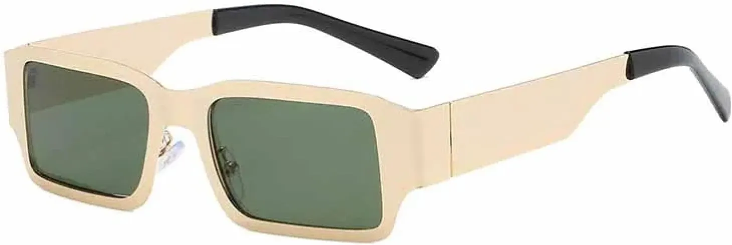 Vintage Small Rectangle Metal Frame Sunglasses Women and Men Fashion Trend Street Photography Sun Glasses Uv400
