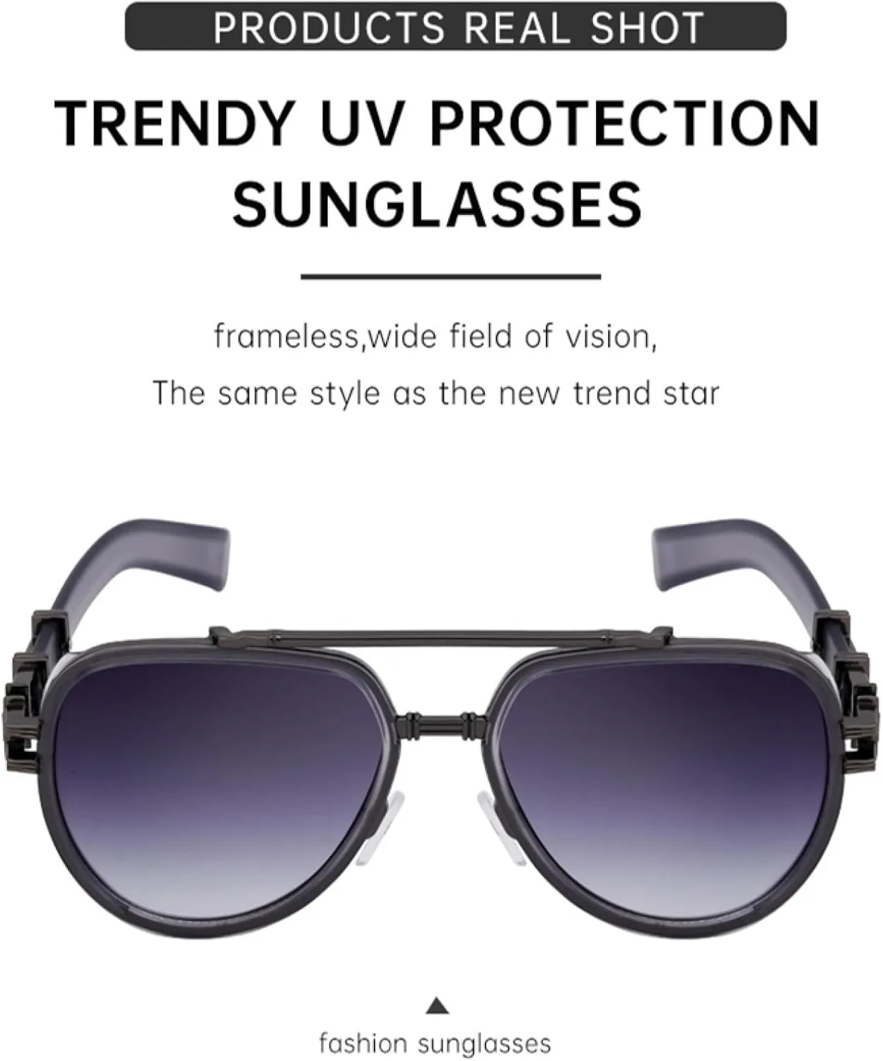 Vintage Steampunk Oval Sunglasses for Women Men Luxury Trendy Double Beam Metal Frame