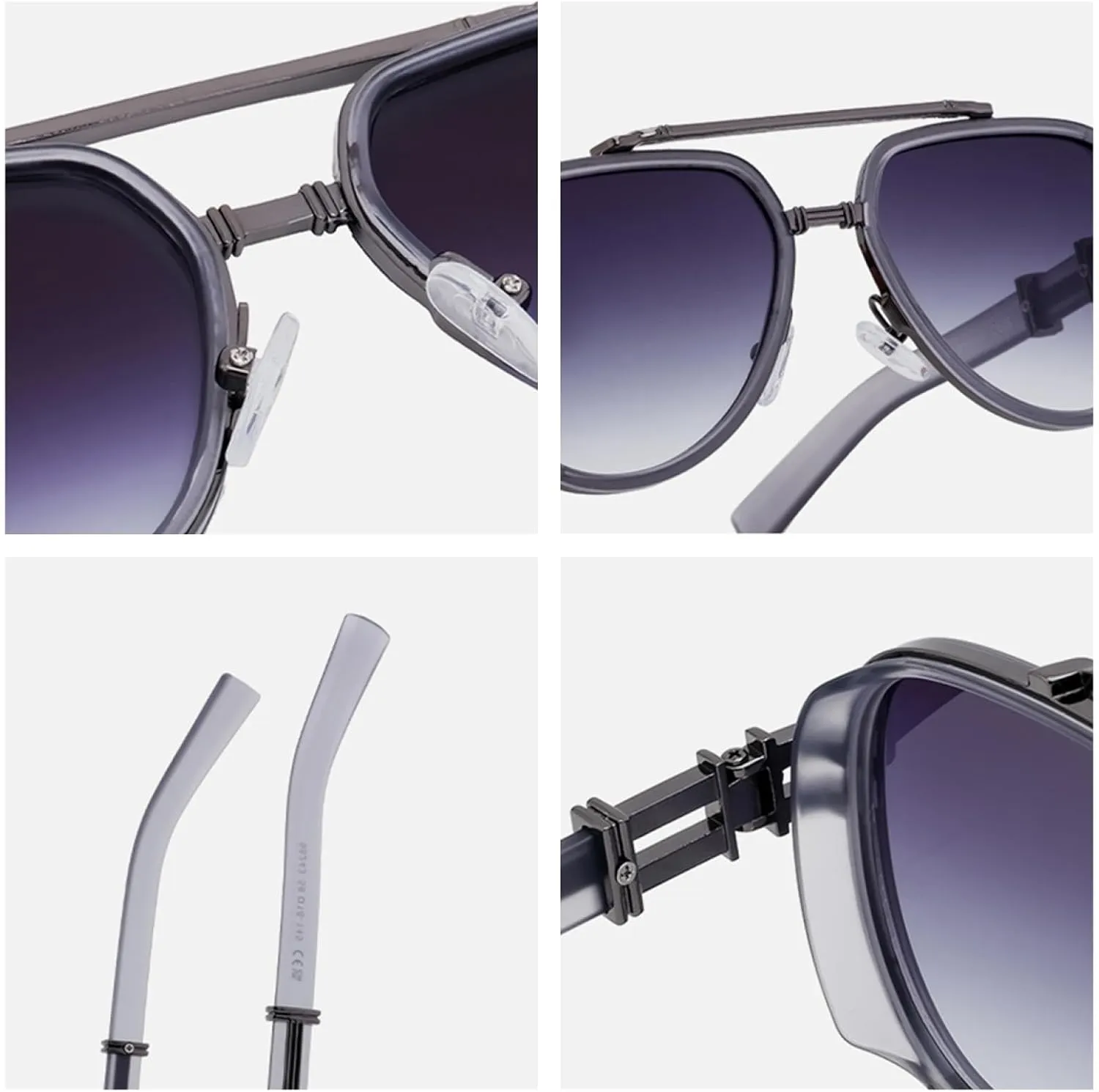 Vintage Steampunk Oval Sunglasses for Women Men Luxury Trendy Double Beam Metal Frame