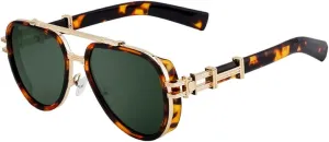 Vintage Steampunk Oval Sunglasses for Women Men Luxury Trendy Double Beam Metal Frame
