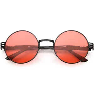 Vintage Steampunk Oversize Round Color Tone Sunglasses C664