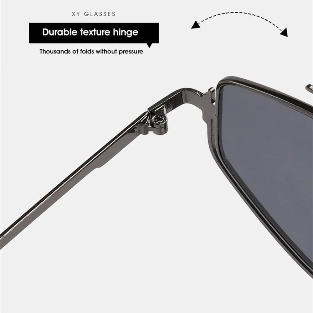 Vintage Steampunk Sunglasses Men Luxury Double Beam Metal Frame Shades Trendy Outdoor Driving Sun Glasses For Male