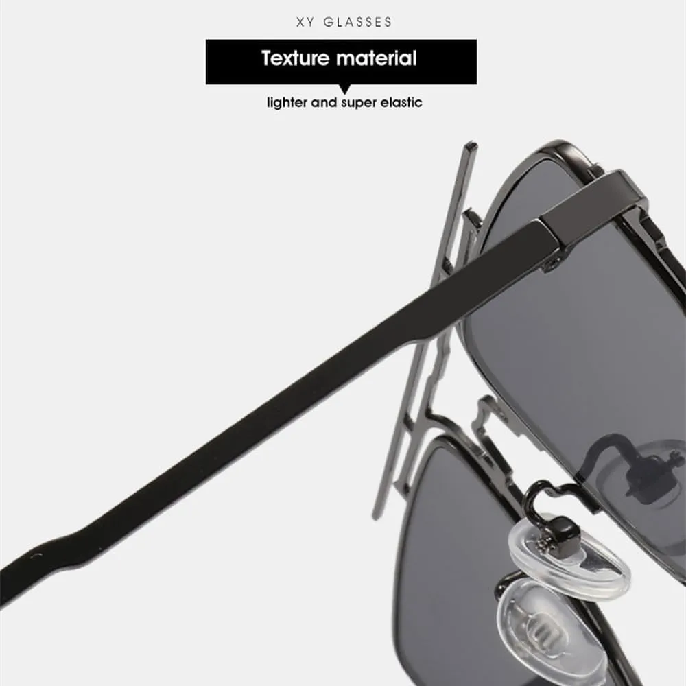 Vintage Steampunk Sunglasses Men Luxury Double Beam Metal Frame Shades Trendy Outdoor Driving Sun Glasses For Male