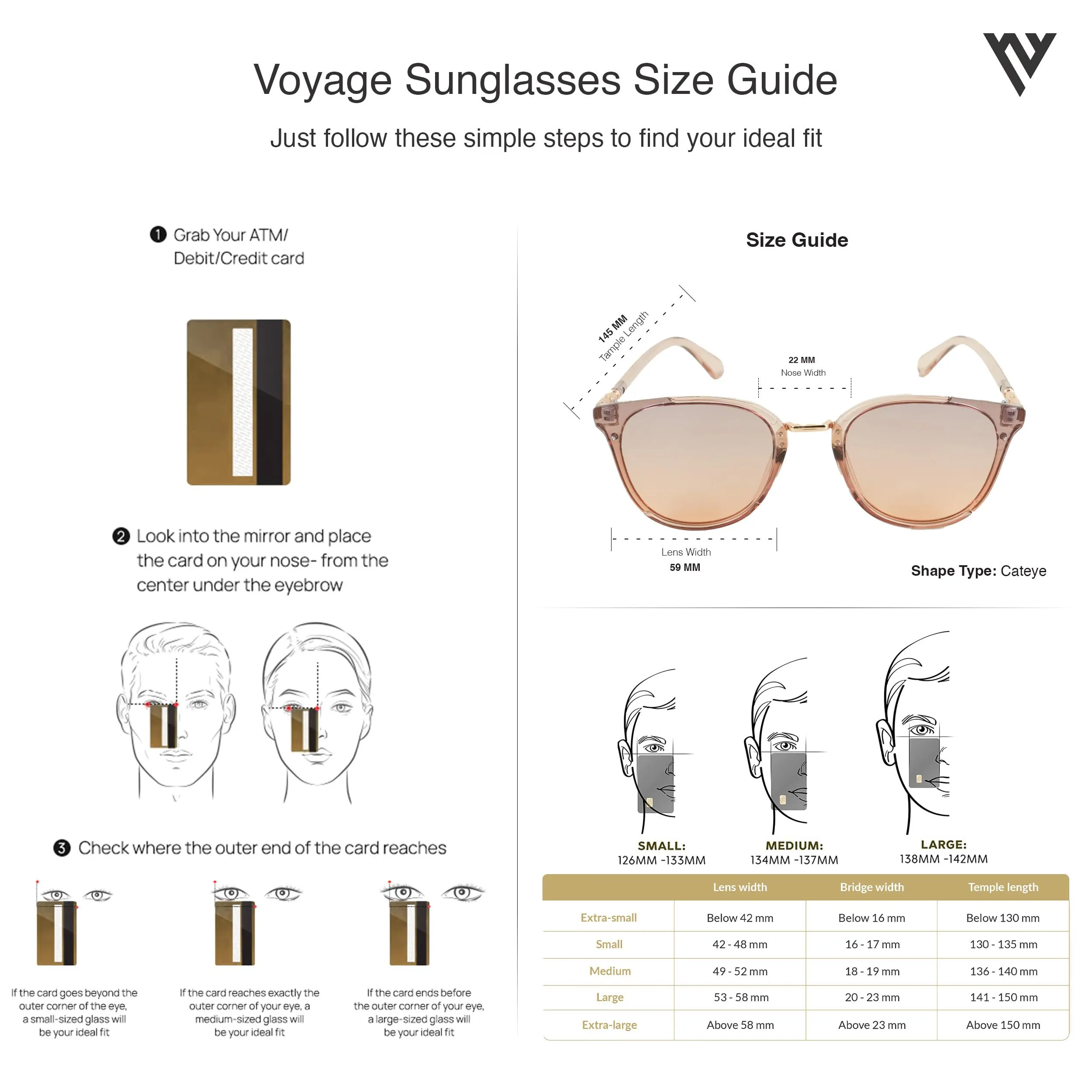 Voyage Women's Cateye UV Protection Non Polarization Sunglasses Brown Frame, Brown Lens (B6101)