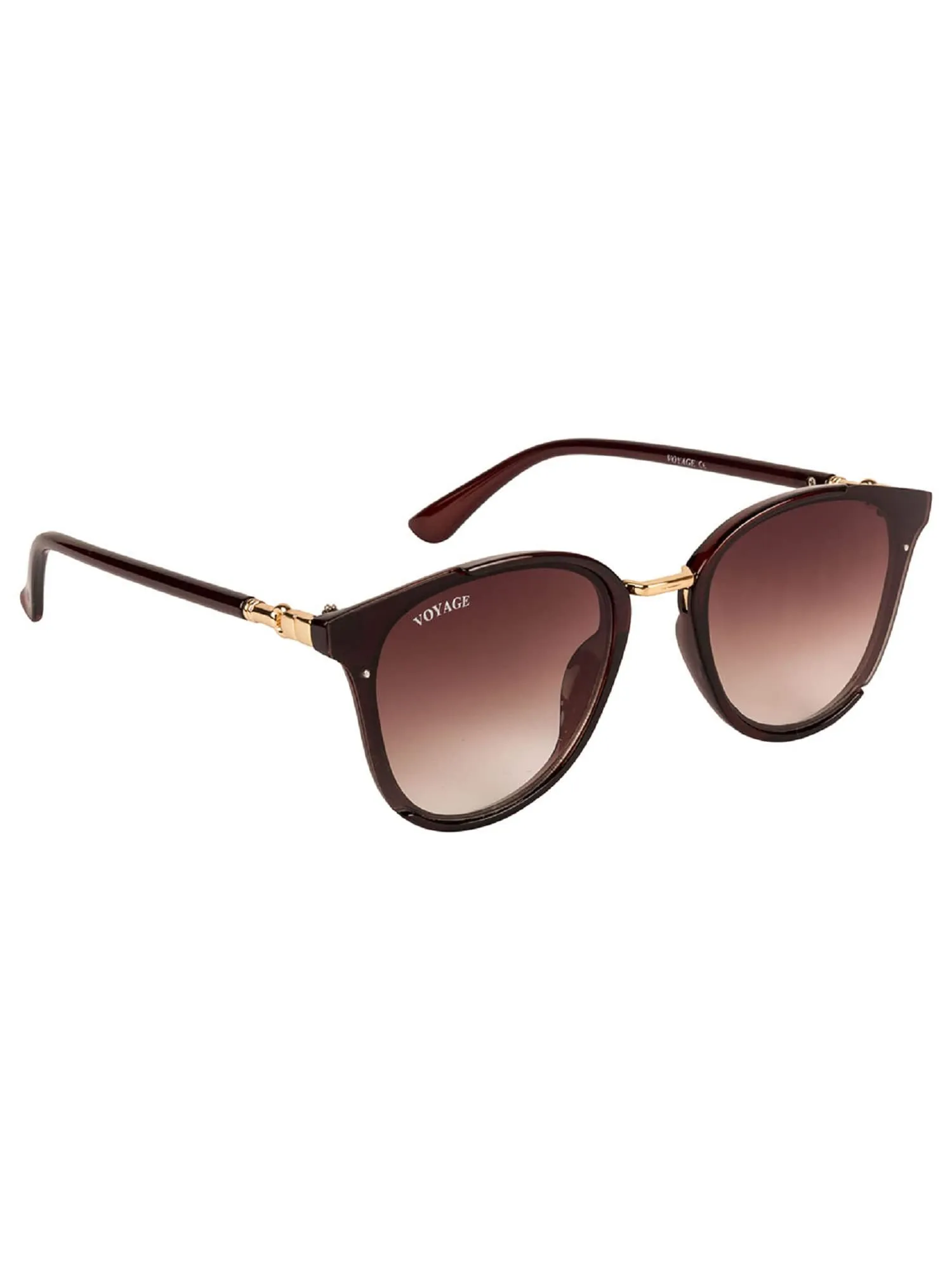 Voyage Women's Cateye UV Protection Non Polarization Sunglasses Brown Frame, Brown Lens (B6101)