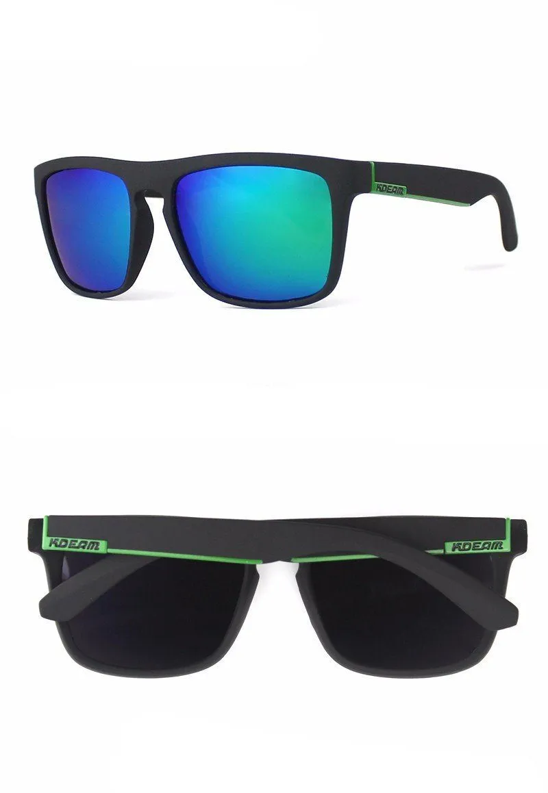 West Louis™ Black And Green Classic Wayfarer Style Sunglasses