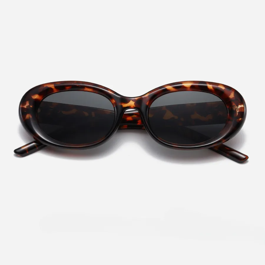 Wholesale Oval Sun Protection PU Sunglasses