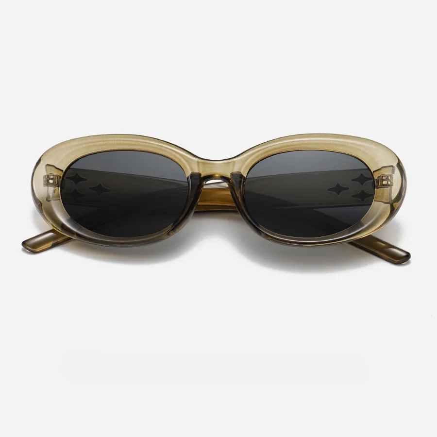 Wholesale Oval Sun Protection PU Sunglasses