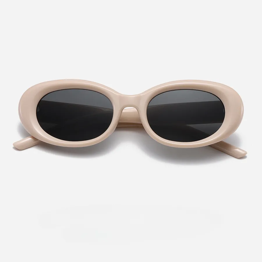 Wholesale Oval Sun Protection PU Sunglasses
