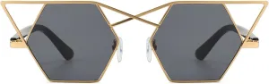willochra Fashion cat eye Sunglasses Women Vintage Metal Small Sun Glasses Female Retro Shades Ladies Punk Eyeglass UV400