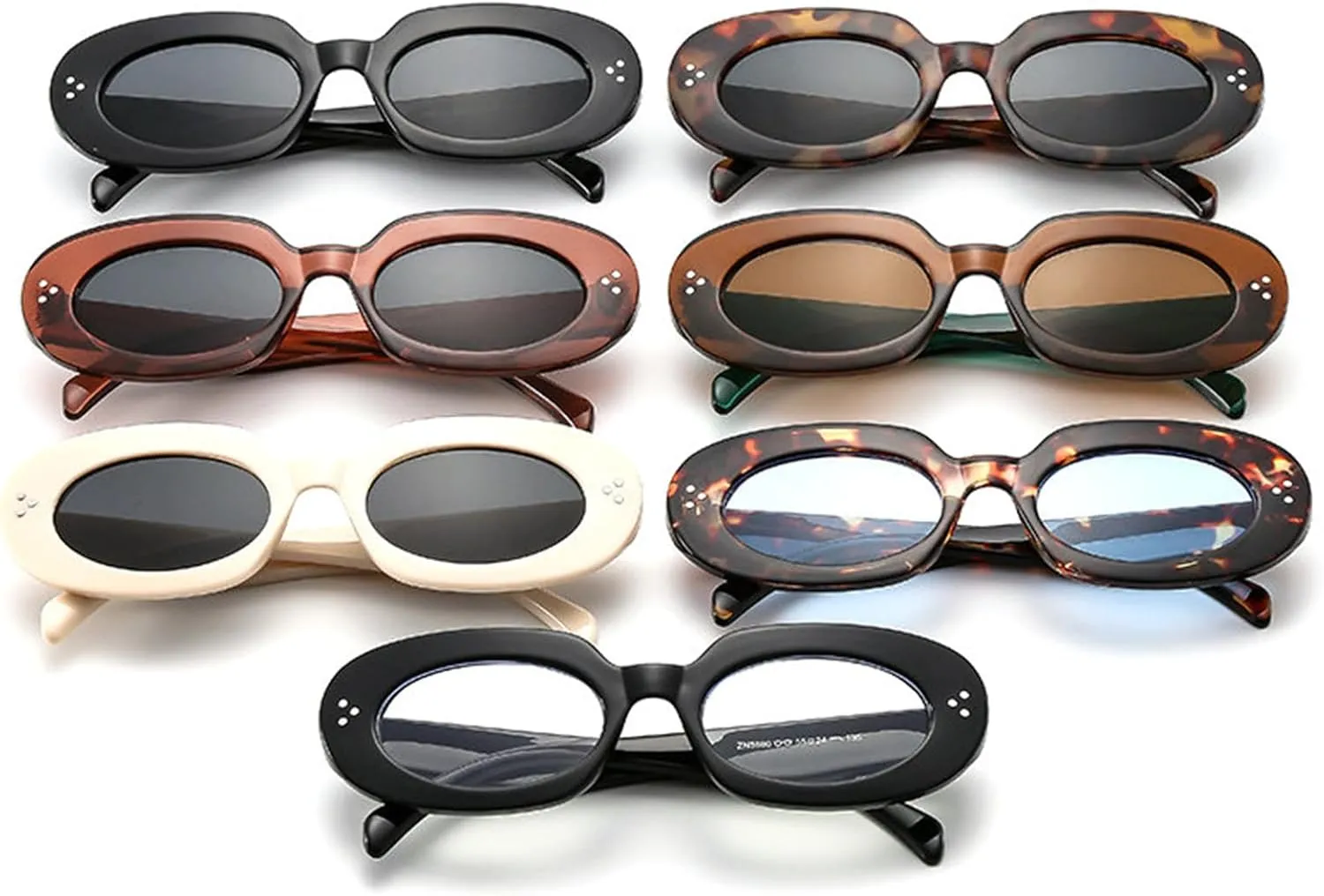 willochra Vintage Rivets Sunglasses Women 90s Classic Sun Glasses Female Popular Shades Fashion Gradient Oval Sunglasse