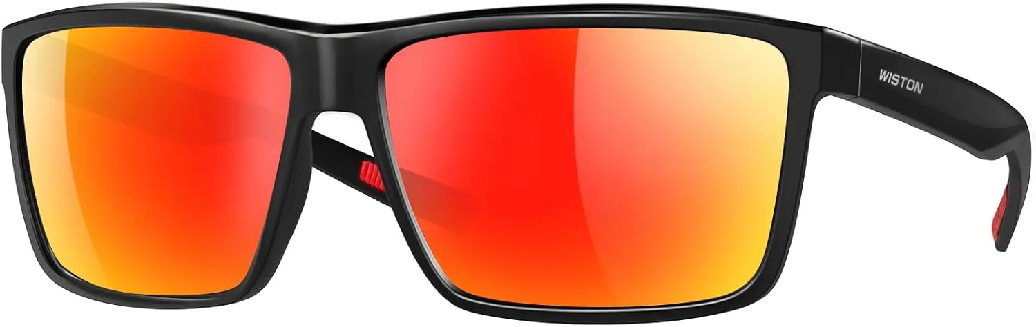 WISTON Polarized Sunglasses for Men Women Large Rectangular Classic UV400 Protection Driving Fishing Shades Sun Glasses