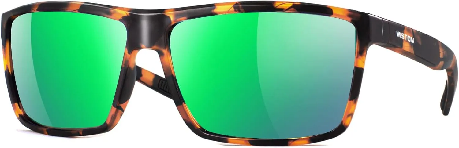 WISTON Polarized Sunglasses for Men Women Large Rectangular Classic UV400 Protection Driving Fishing Shades Sun Glasses