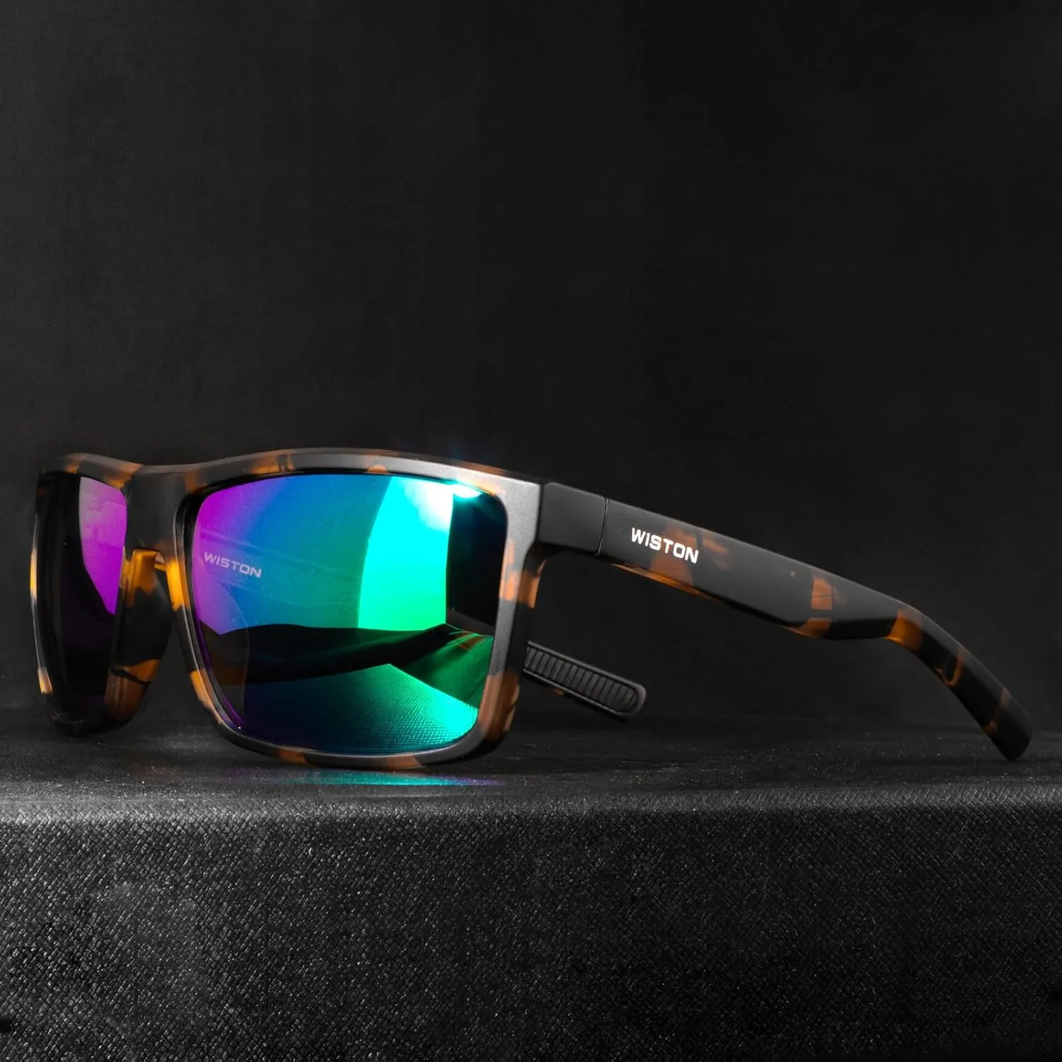 WISTON Polarized Sunglasses for Men Women Large Rectangular Classic UV400 Protection Driving Fishing Shades Sun Glasses