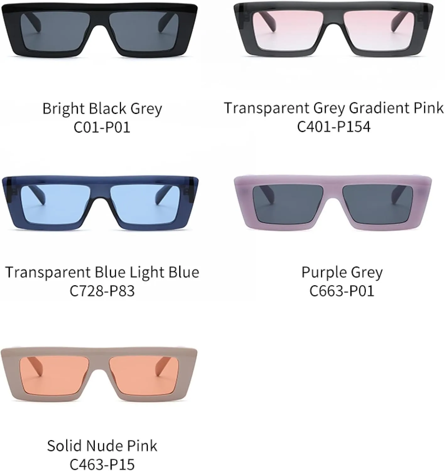 Women Sunglasses Plastic Rectangle Frame Men Uv400 Camping Sunscreen Bike Party Shade