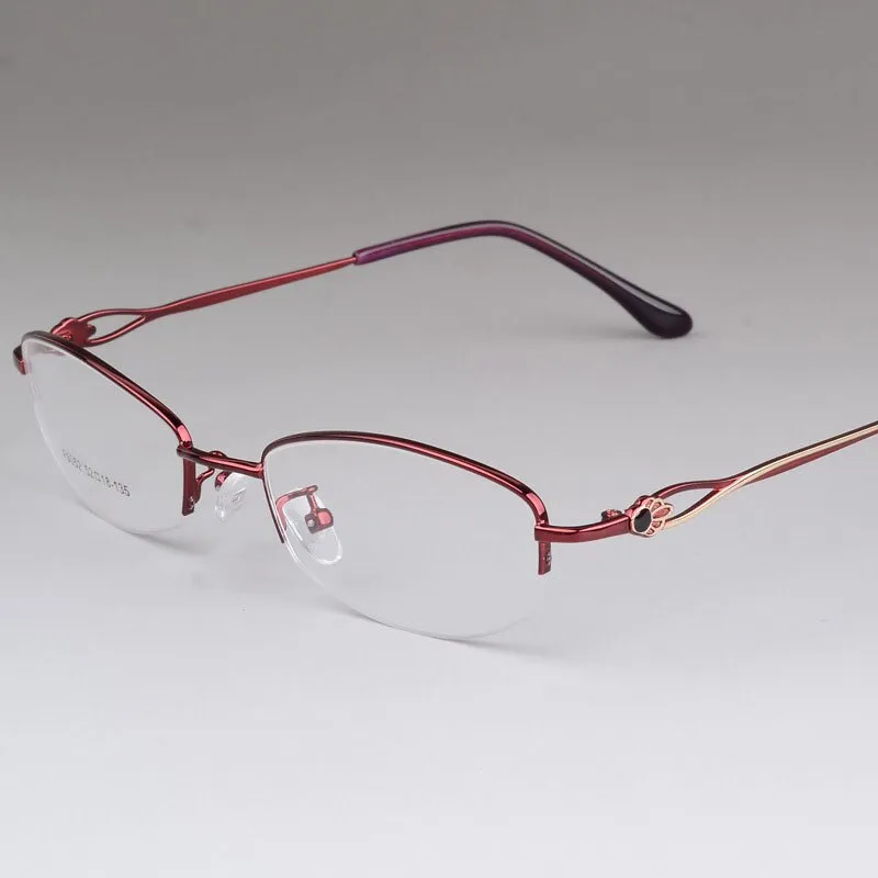 Women's Alloy Semi Rim Frame Eyeglasses  F6052