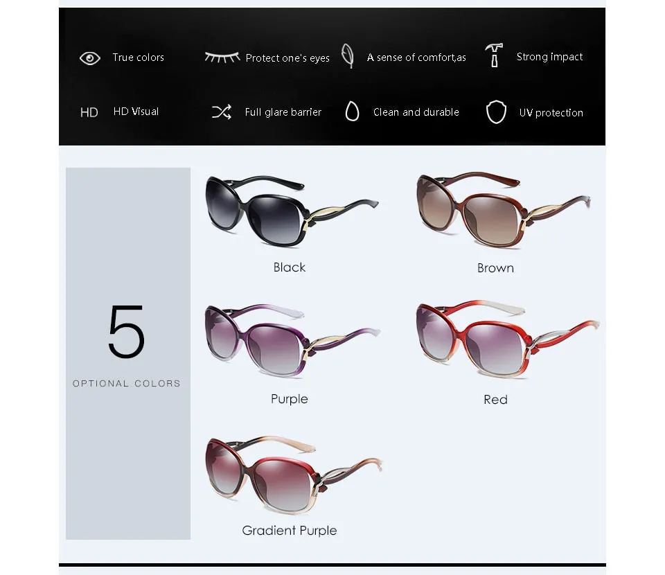 Women's Butterfly Style Polarized UV400 Mirror Driving Travel Sunglasses