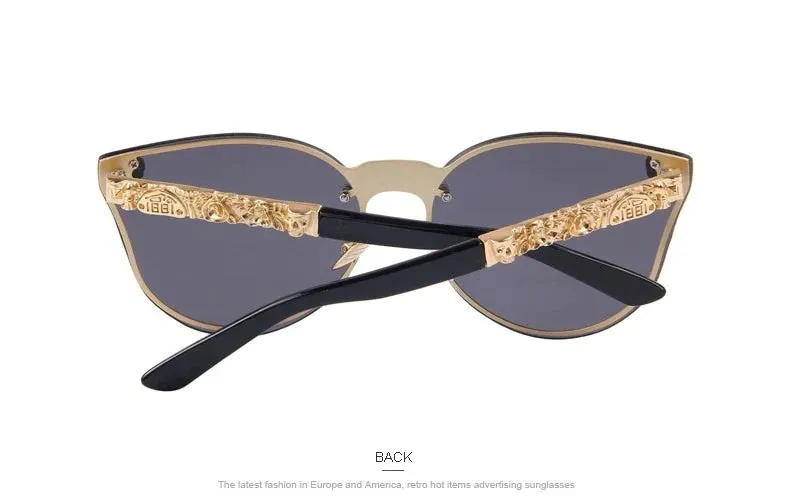 Women's Gothic Style Skull Frame Metal Sunglasses with UV400 Lenses