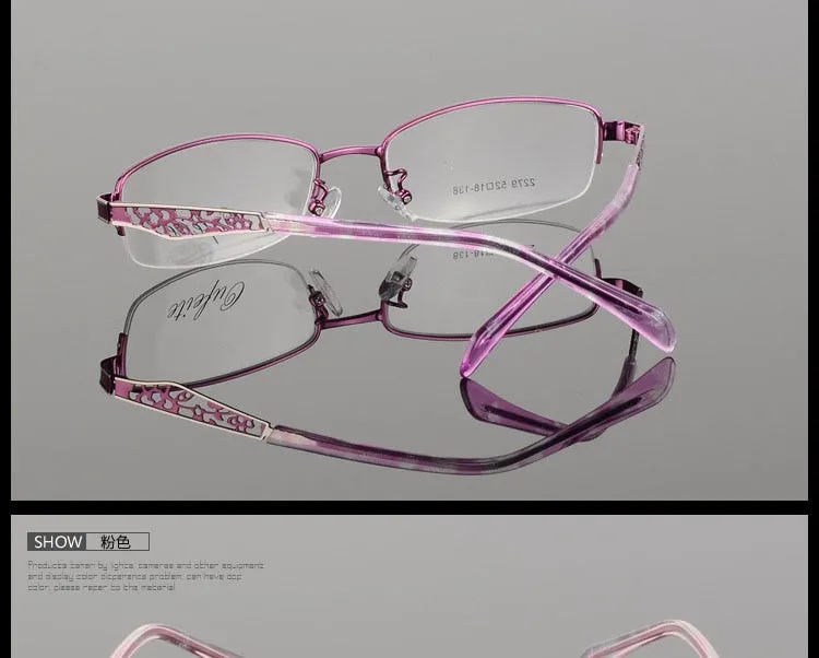 Women's Hollow Flower Semi Rim Eyeglasses 2279