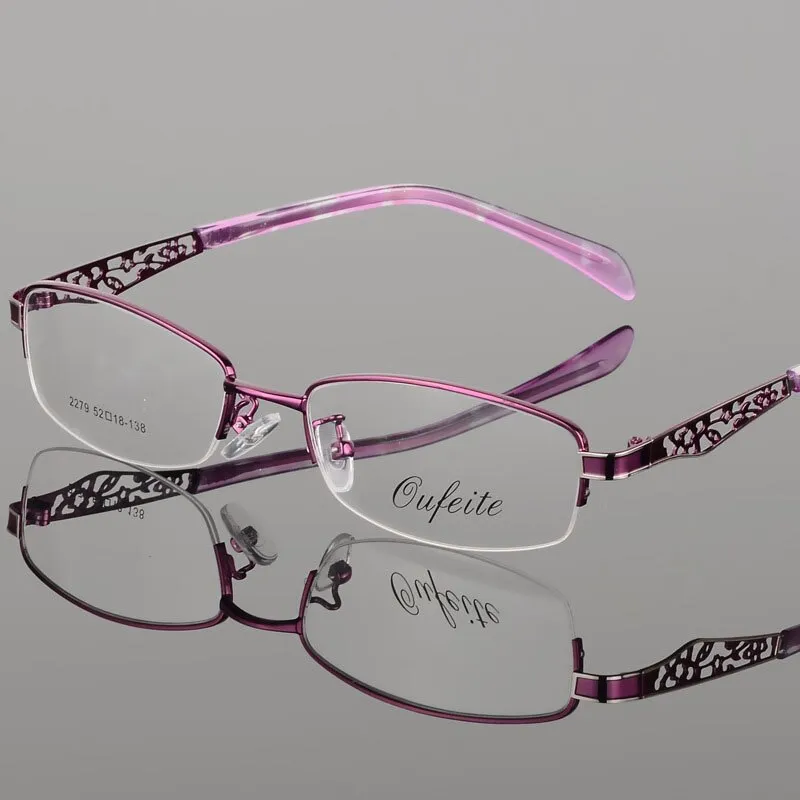 Women's Hollow Flower Semi Rim Eyeglasses 2279