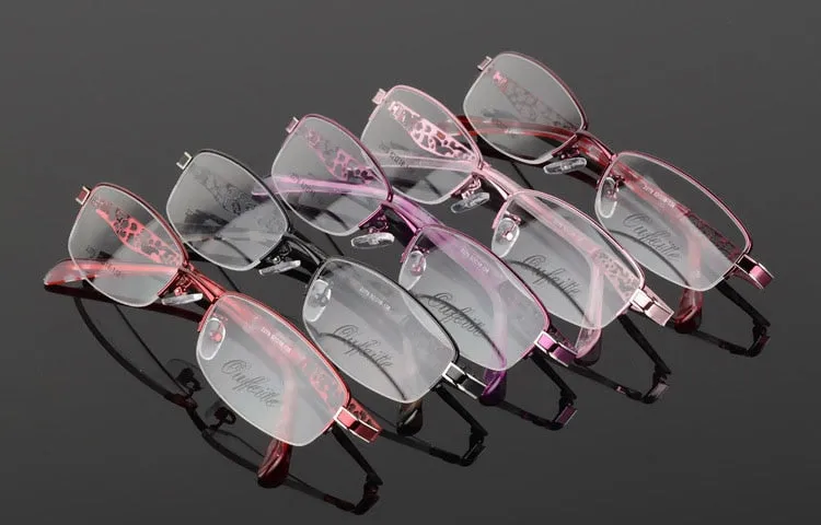 Women's Hollow Flower Semi Rim Eyeglasses 2279