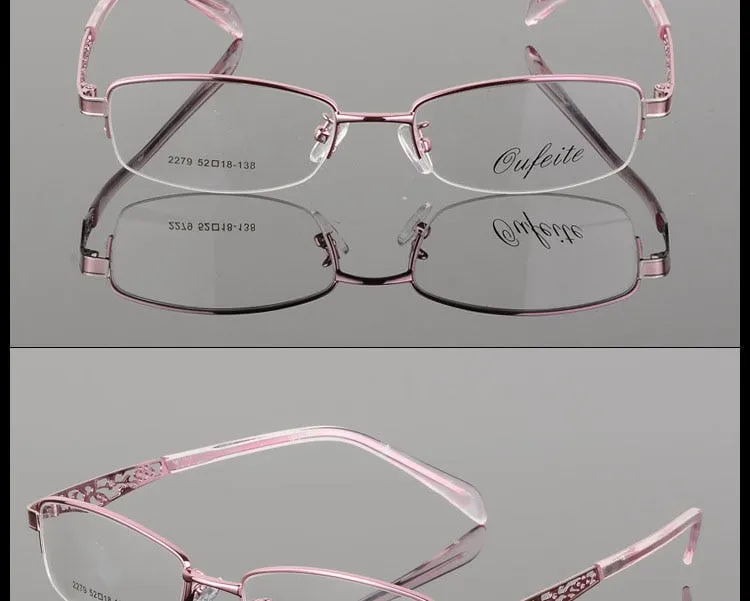 Women's Hollow Flower Semi Rim Eyeglasses 2279