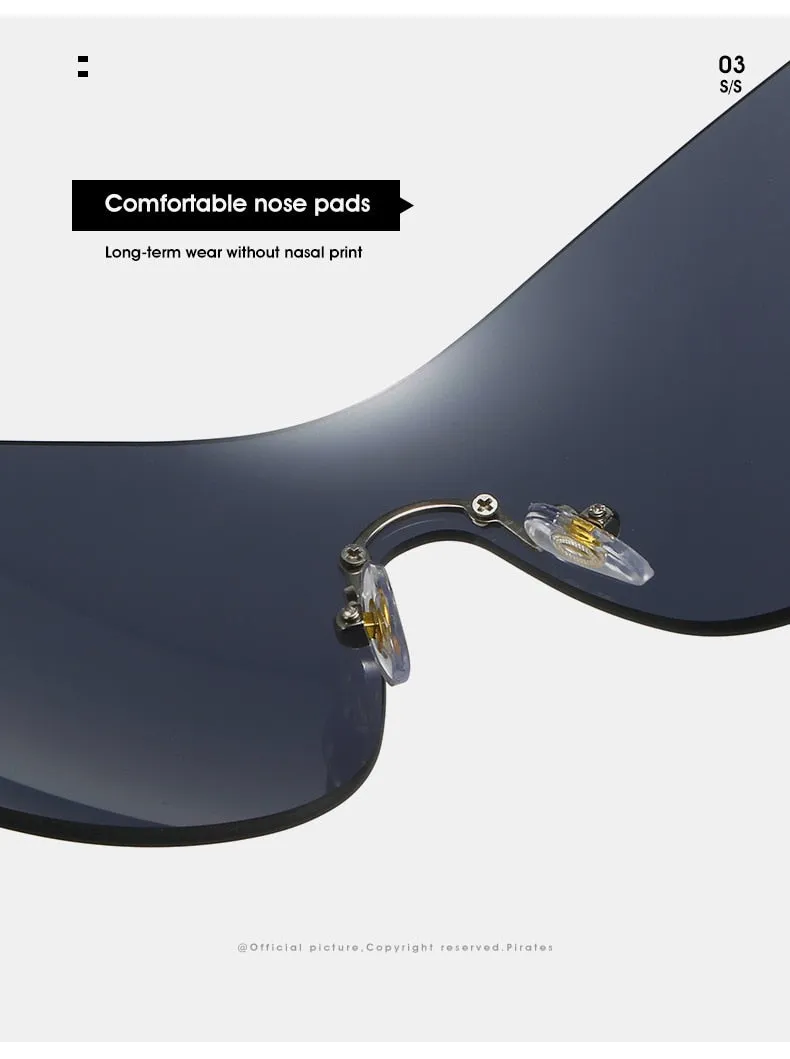 Women's Luxury Designer UV400 Diamond Rimless Eyewear Sunglasses