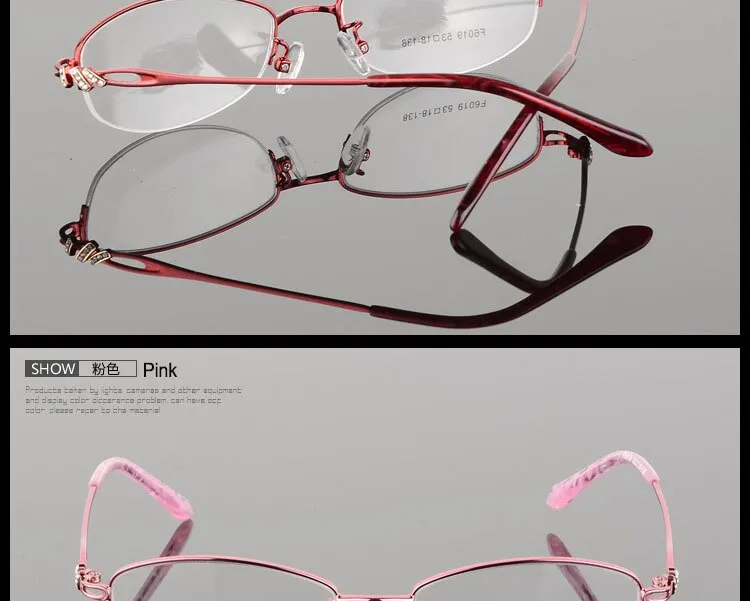 Women's Semi Rim Alloy Frame Eyeglasses F6019