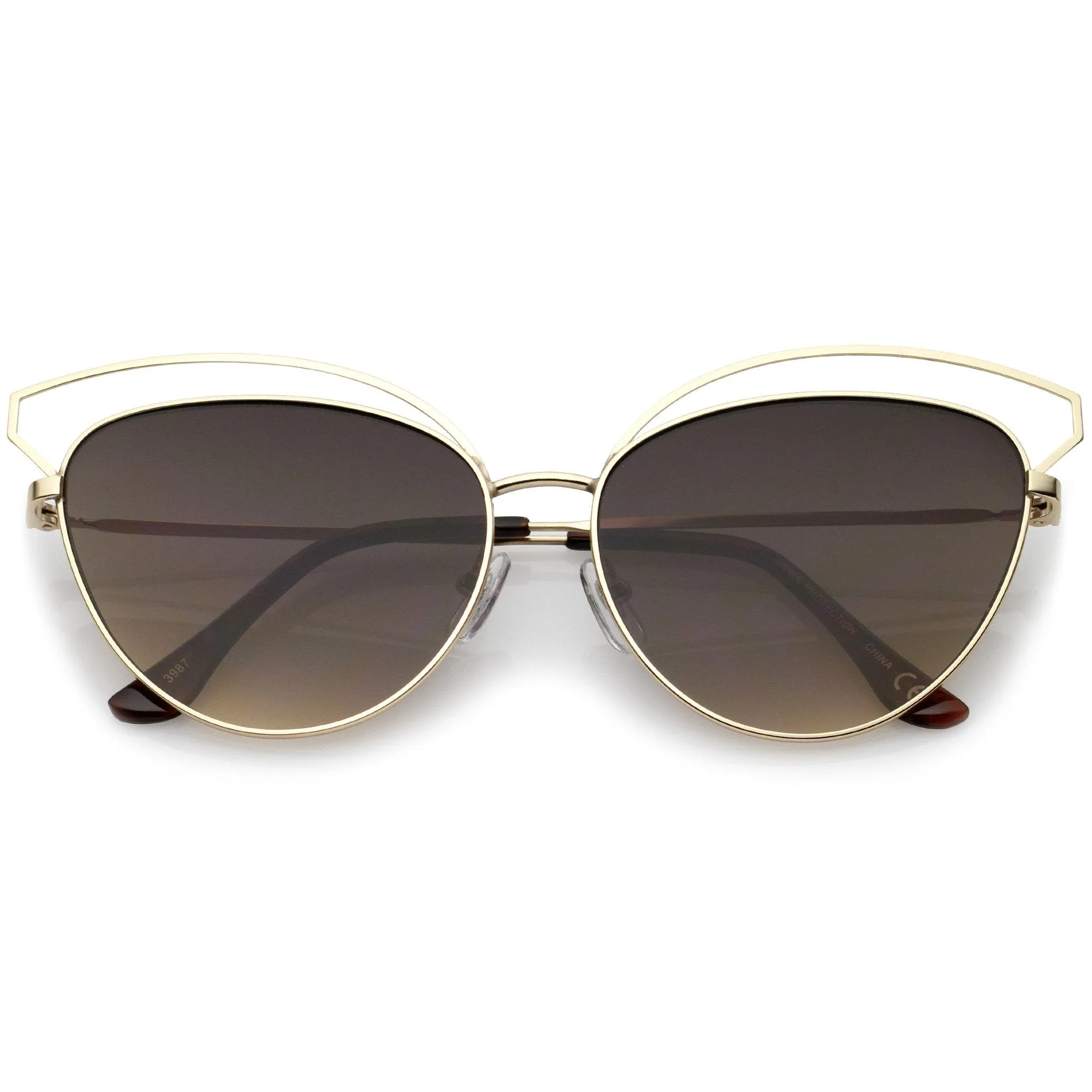 Women's Slim Laser Cut Cat Eye Sunglasses A759