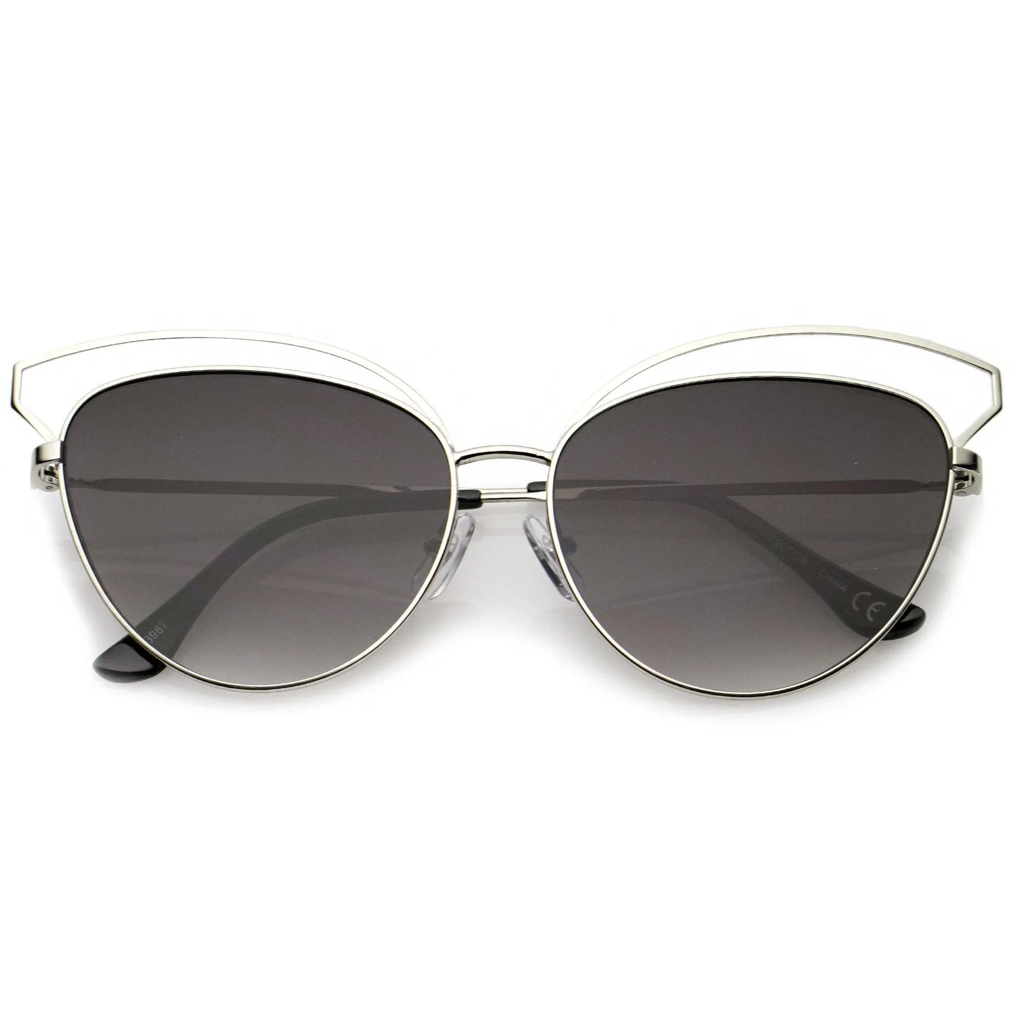 Women's Slim Laser Cut Cat Eye Sunglasses A759