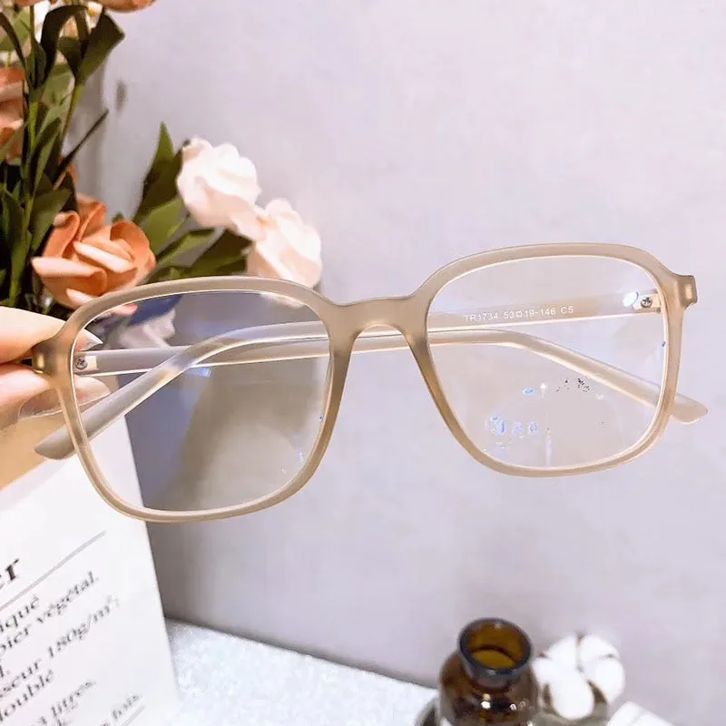 Women's Square TR90 Resin Full Rim Titanium Frame Eyeglasses 1734