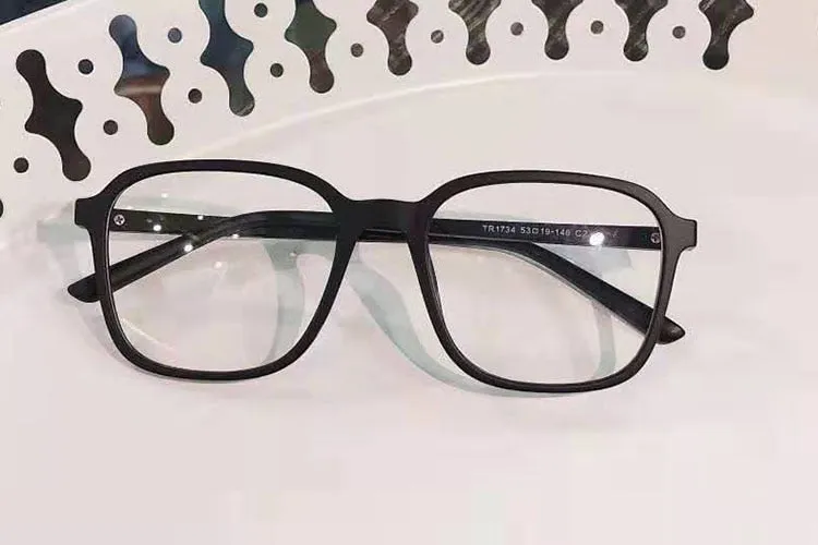 Women's Square TR90 Resin Full Rim Titanium Frame Eyeglasses 1734