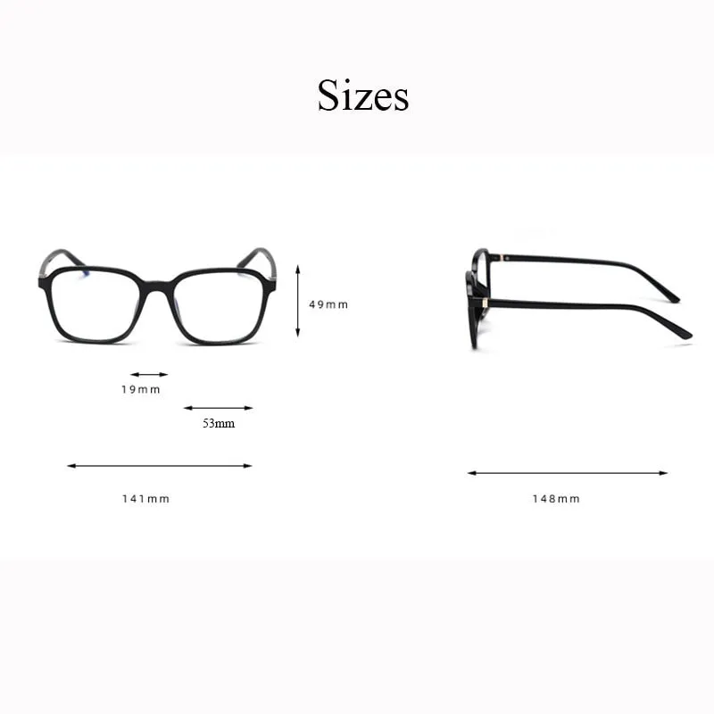 Women's Square TR90 Resin Full Rim Titanium Frame Eyeglasses 1734