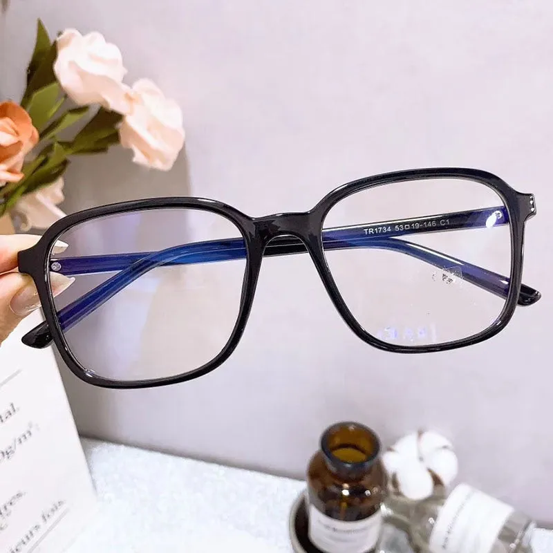 Women's Square TR90 Resin Full Rim Titanium Frame Eyeglasses 1734