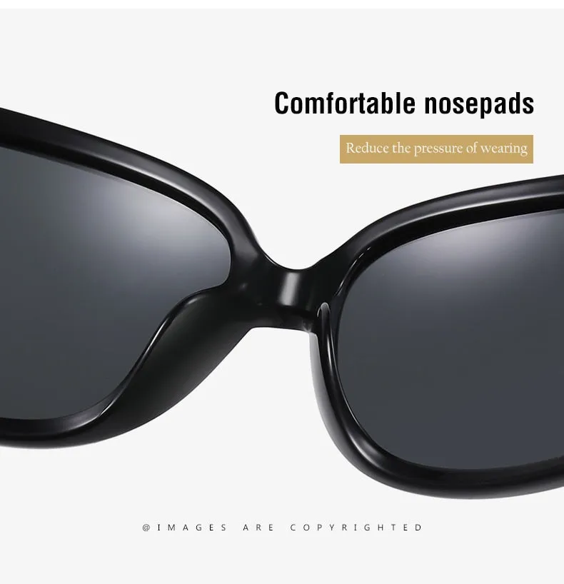 Women's Vintage Butterfly Style UV400 Polarized Big Frame Sunglasses