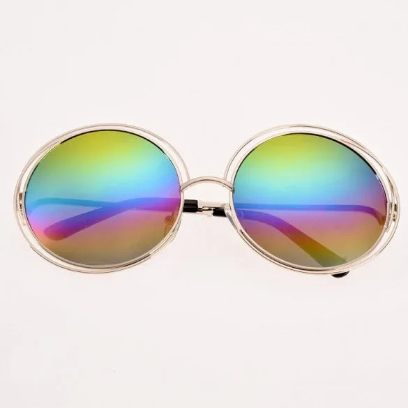 xakxx Women Retro Style Casual Round Eyewear Sunglasses