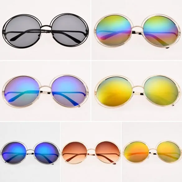 xakxx Women Retro Style Casual Round Eyewear Sunglasses