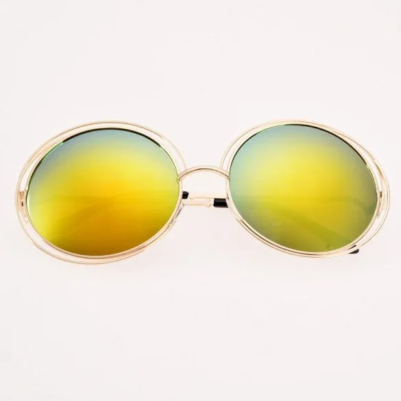 xakxx Women Retro Style Casual Round Eyewear Sunglasses