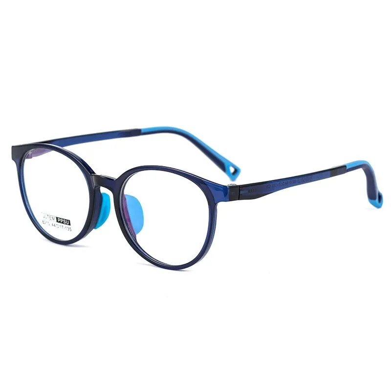 Yimaruili Children's Unisex Full Rim Round Ultem Eyeglasses 8210S