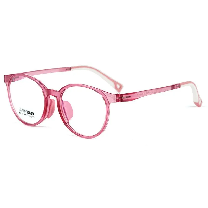 Yimaruili Children's Unisex Full Rim Round Ultem Eyeglasses 8210S