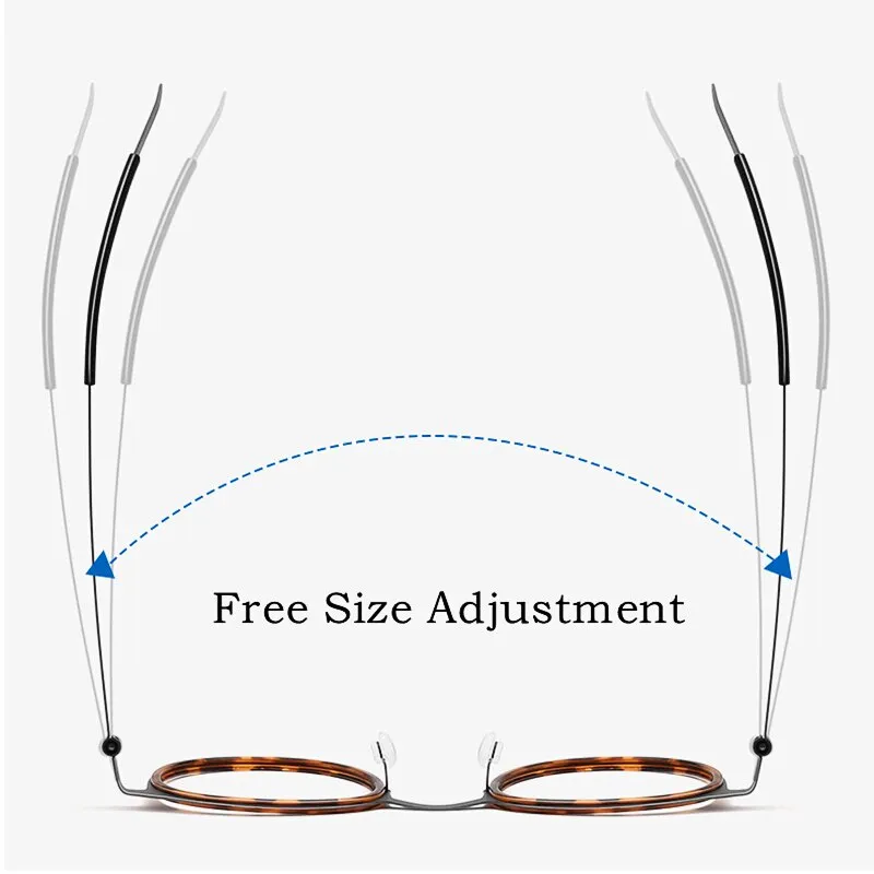 Yimaruili Men's Full Rim Round Acetate Titanium Screwless Eyeglasses 9704jw