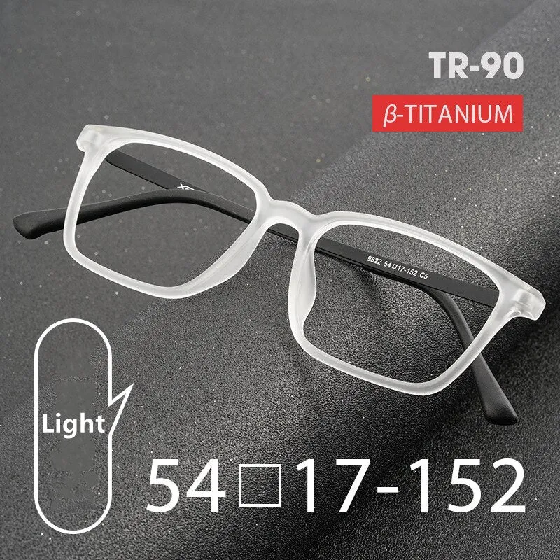 Yimaruili Men's Full Rim Square β Titanium TR 90 Resin Frame Eyeglasses 9822
